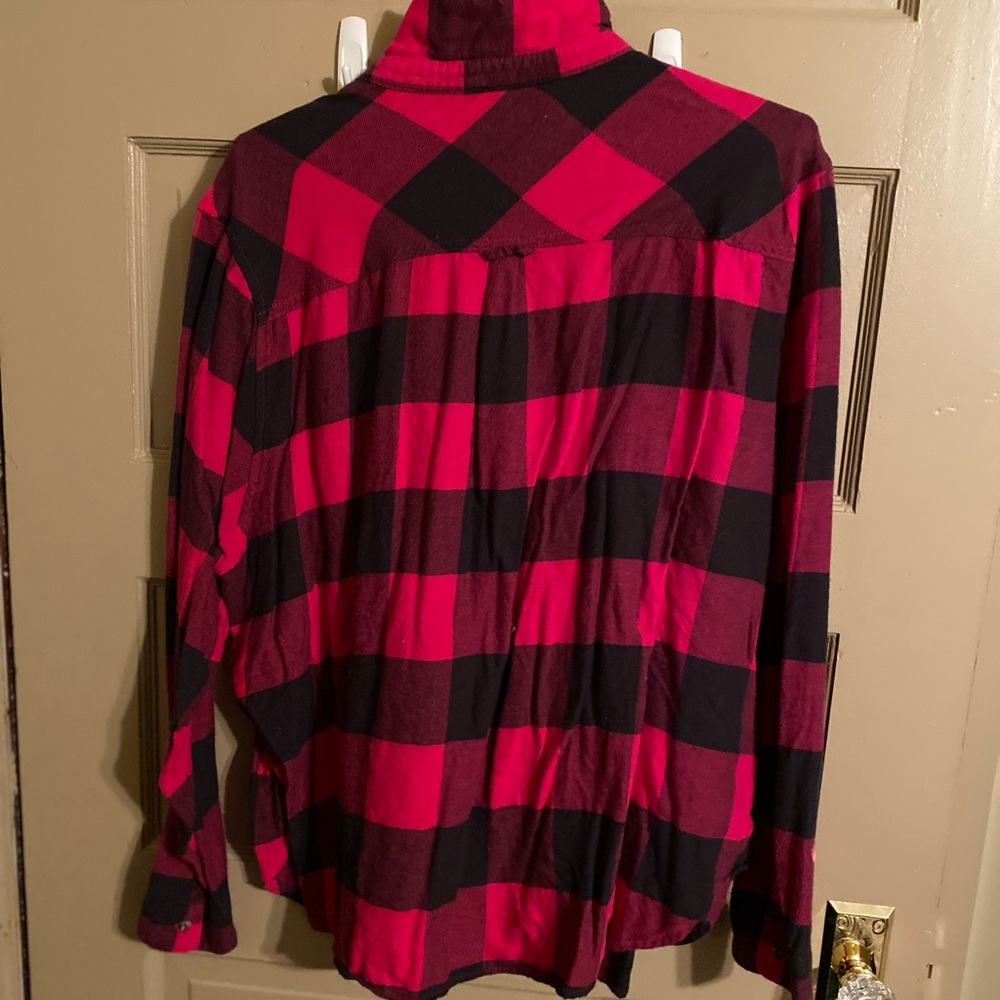 Hot pink and navy/black maurices flannel